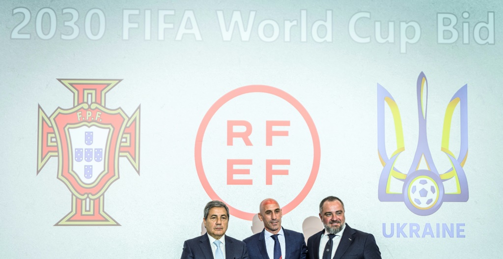 The presidents of the Portuguese, Spanish and Ukrainian football associations announced a joint bid to host the 2030 World Cup