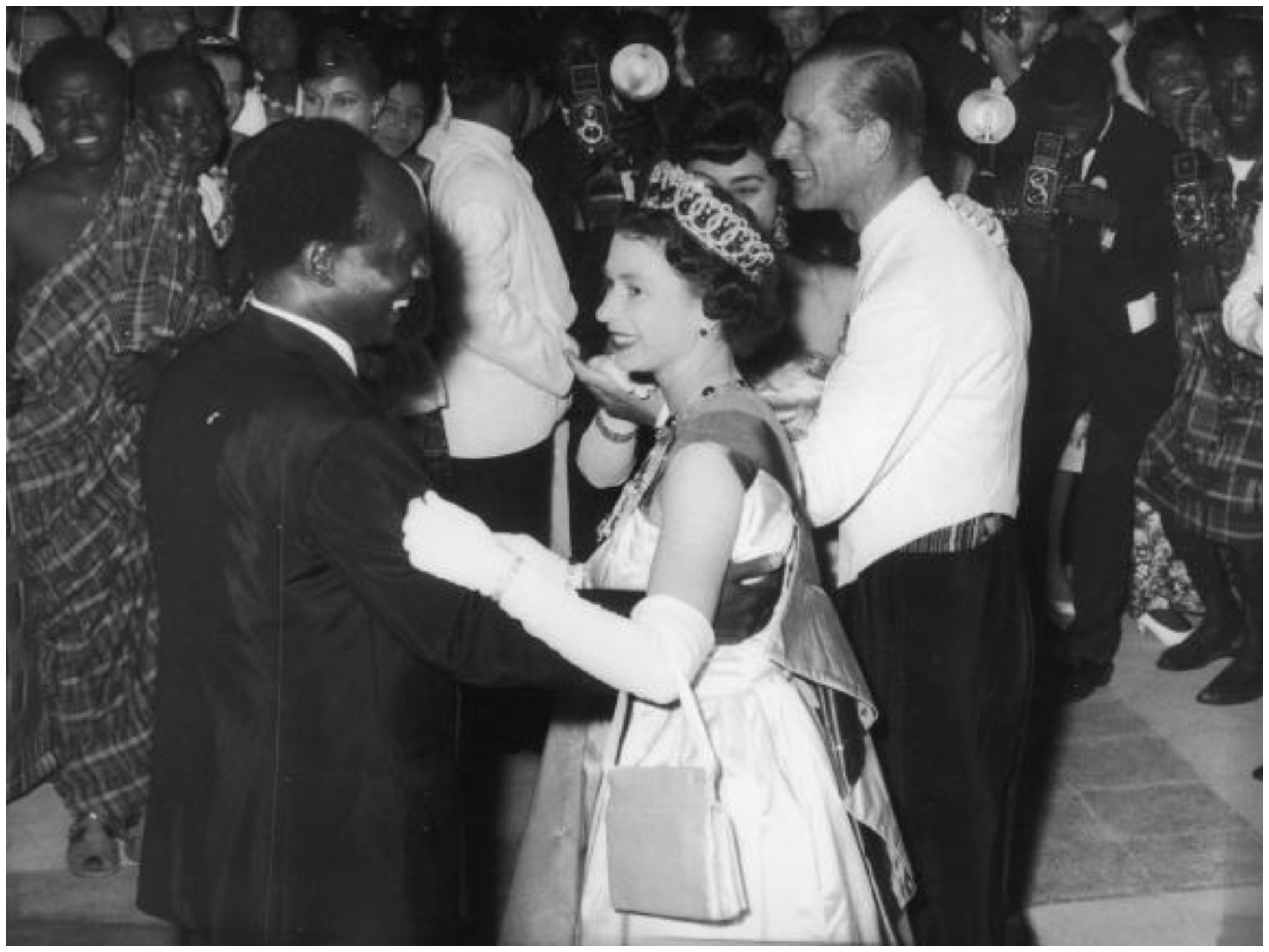 Nkrumah and Queen Elizabeth II dance