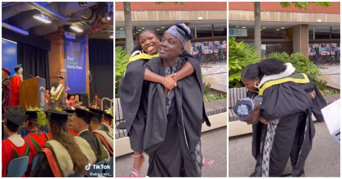 Dad back carries daughter, Nigerian dad carries daughter, first-class, lovely father and daughter moment