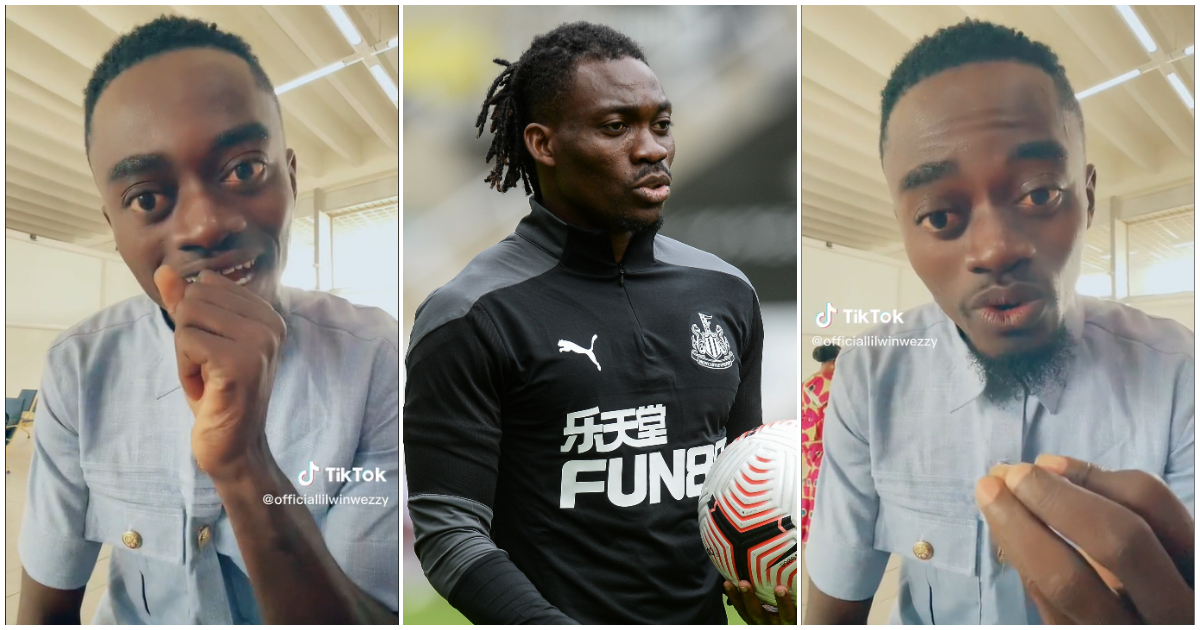 Lil Win (far left and far right) and Christian Atsu (middle) in photos