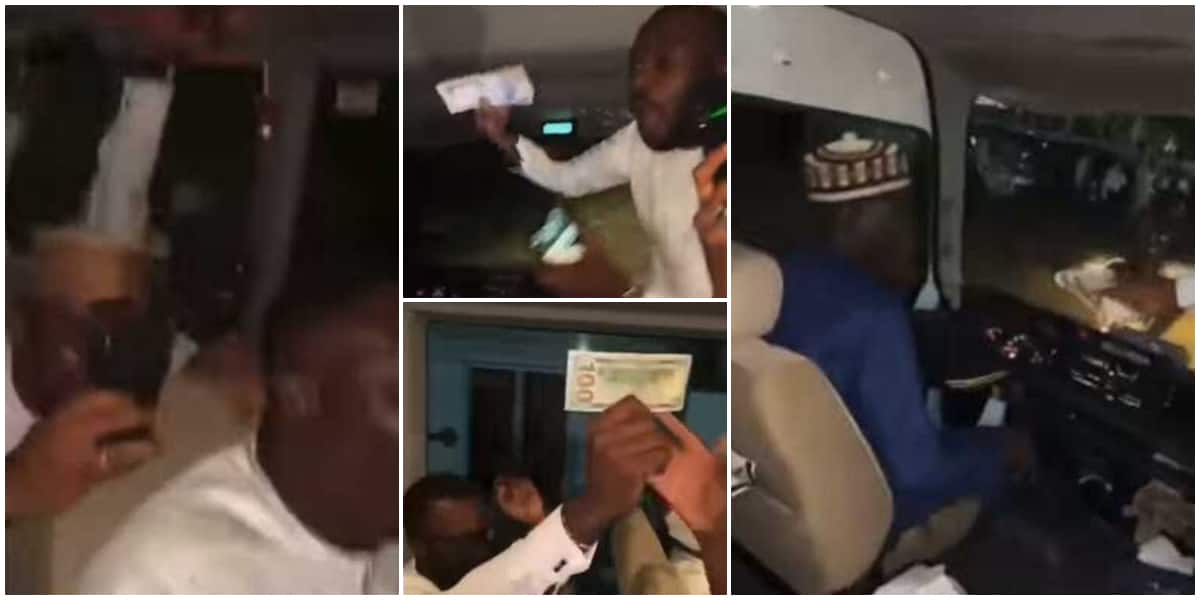 Sweet moment Buhari's son wedding groomsmen contribute over N500k for their bus driver, video goes viral