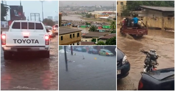 Floods after rains in Accra on Wednesday