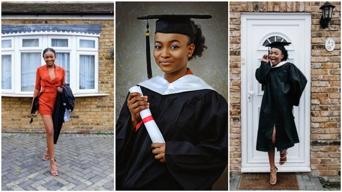 Nigerian lady gruaduates from Aberdeen with distinction, thanks God