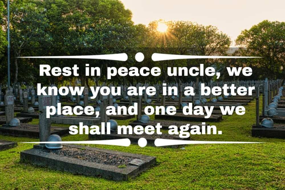 short condolence message for uncle