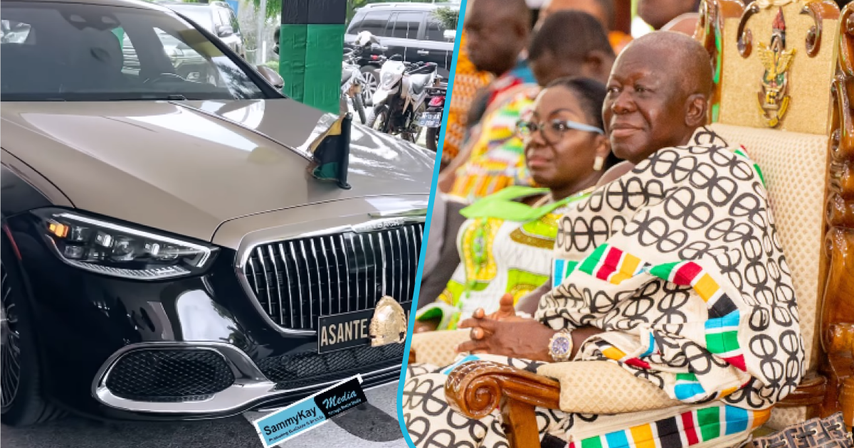 Otumfuo: Asantehene's customised Maybach turns heads online, sparks claims of challenge against singer Davido
