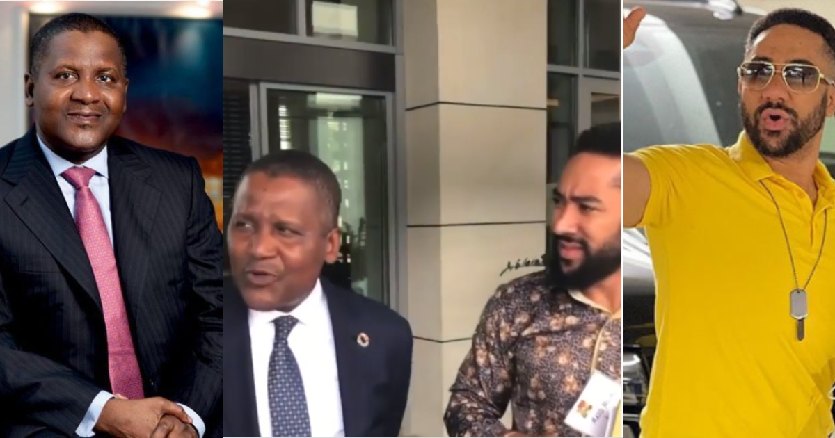 Majid Michel hangs out with Africa’s richest man Dangote in new video; Ghanaians react to Dangote’s behaviour
