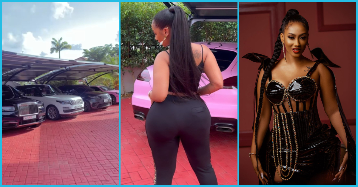 Hajia4Real flaunts Rolls Royce, Bentley, Range Rover & other expensive Cars