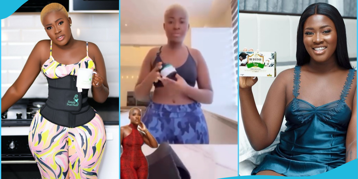 Old video of Fella Makafui flaunting her flat belly & attributing it to slimming tea trends