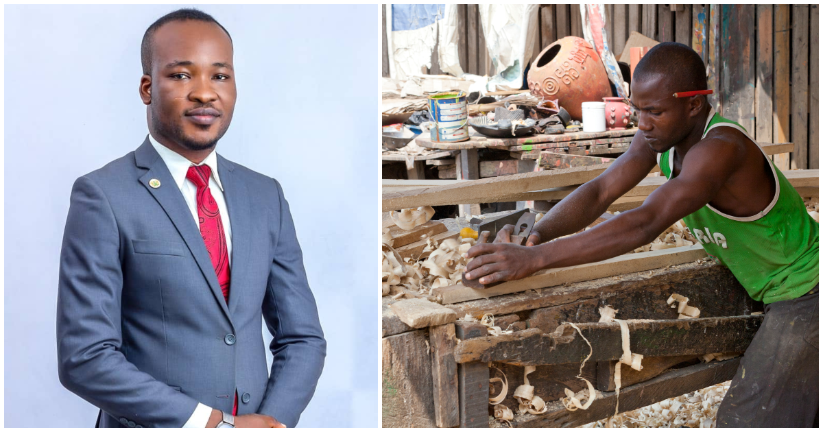 Ghanaian man gets accepted into the Ghana School of Law after working as a carpenter