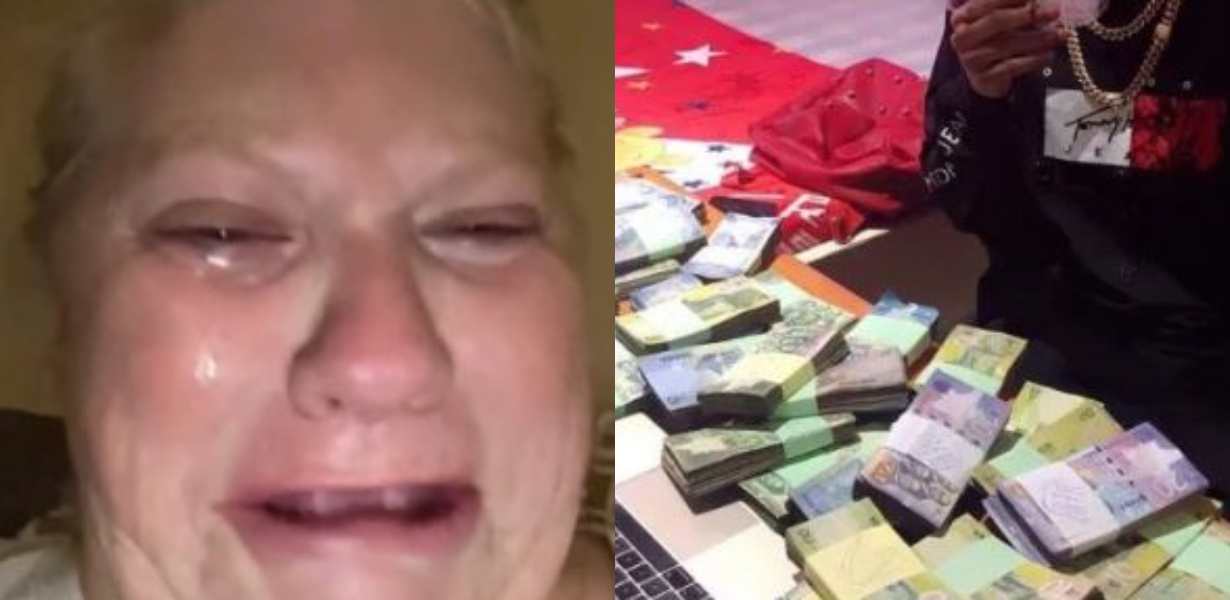 White woman allegedly scammed by fraudsters sheds uncontrollable tears (Video)