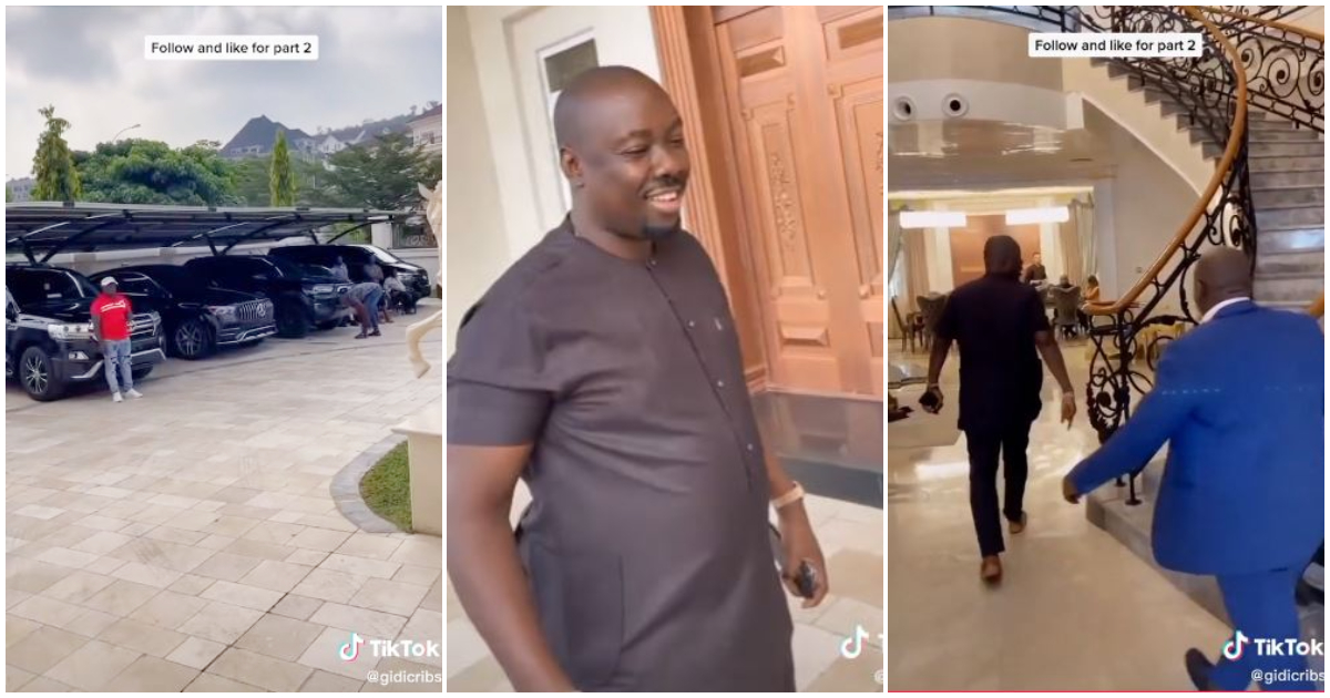 An African billionaire flaunts his huge mansion and luxury cars
