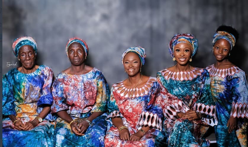 Photo of the maternal lineage of a Nigerian family from Iwo, Osun state up to the 5th generation.