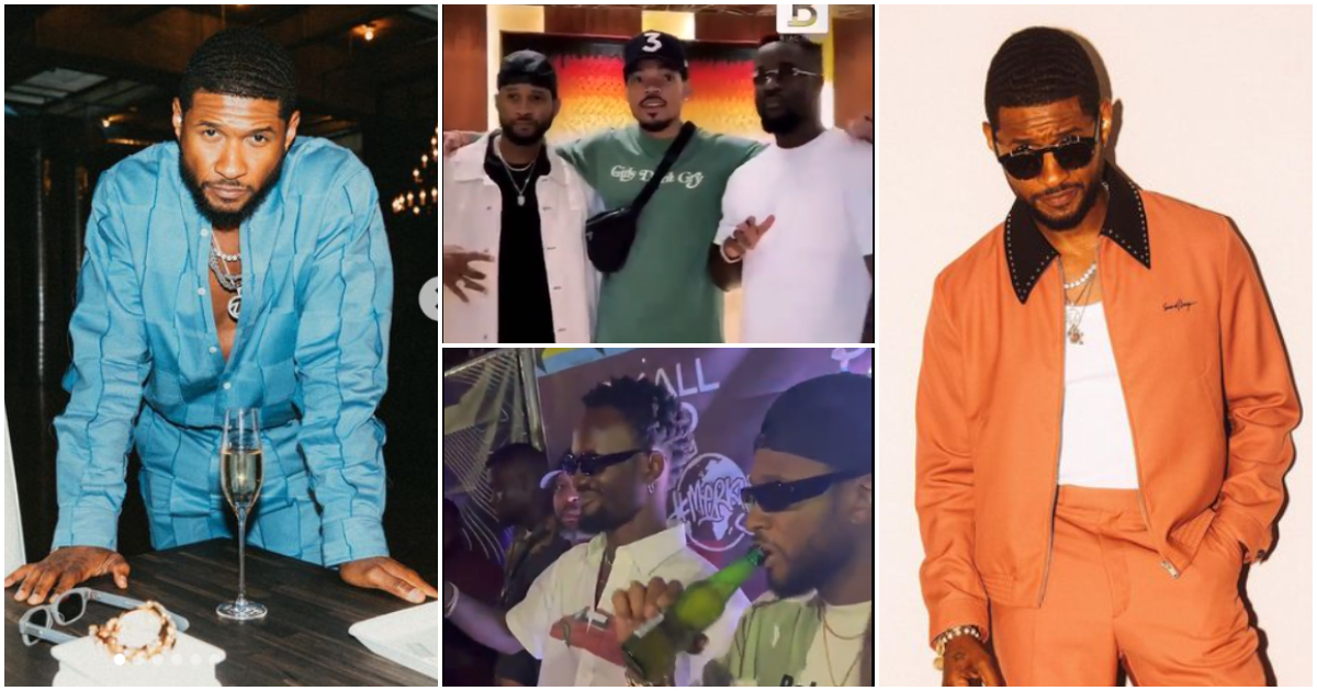 Usher vibes with Black Sherif, Sarkodie, other stars in trending videos; fans excited