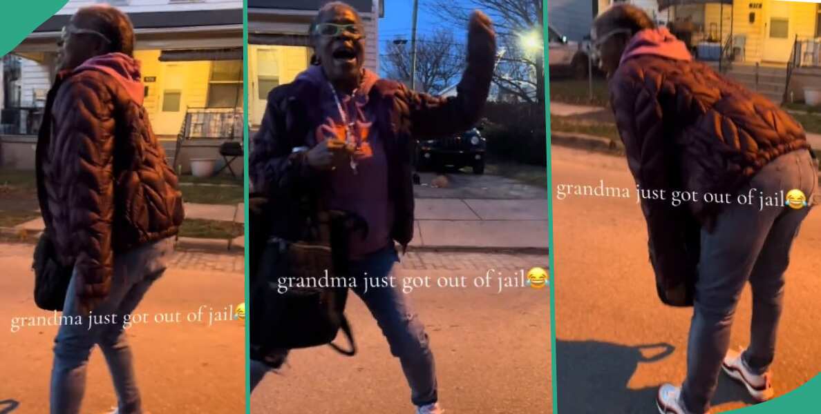 Granny overjoyed as she finally gets out of jail in video