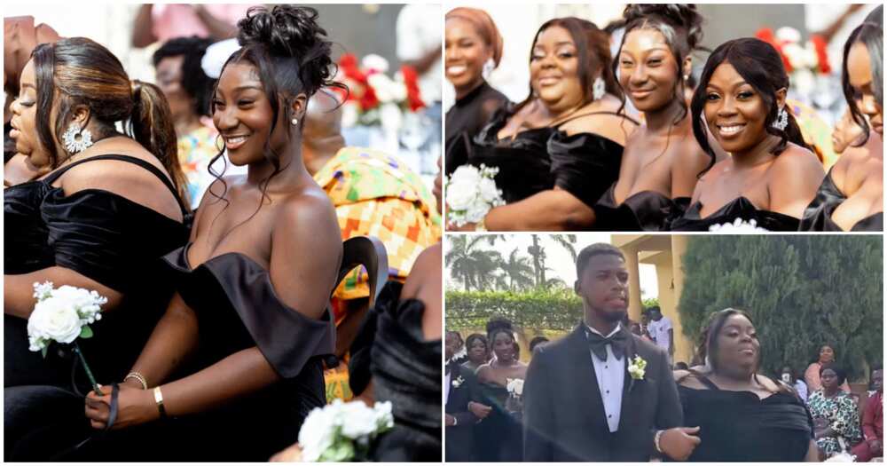 Wedding Trends: Plus-Size Ghanaian Bridesmaid Go Viral With Her Figure-Hugging Black Suede Dress