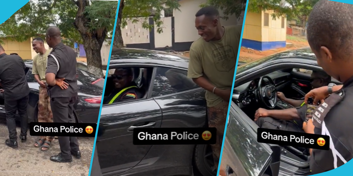 GH police stop rich young man driving expensive Porsche, sit inside to take pictures