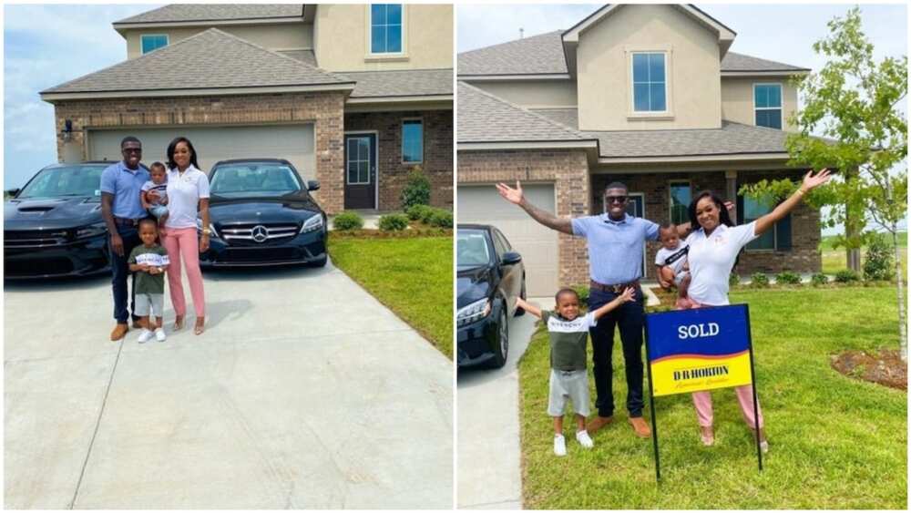 A collage showing the family in front of the new house. Photo source: Twitter/B Williams
