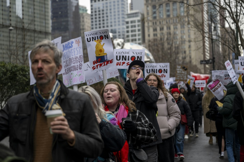 Unionized employees at Conde Nast, which includes brands like Vogue and Vanity Fair, walked off the job in protest of looming layoffs