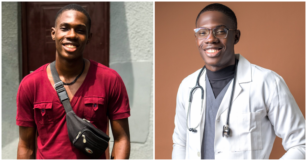 Young man celebrates finally becoming a medical doctor after re-sitting one of his papers