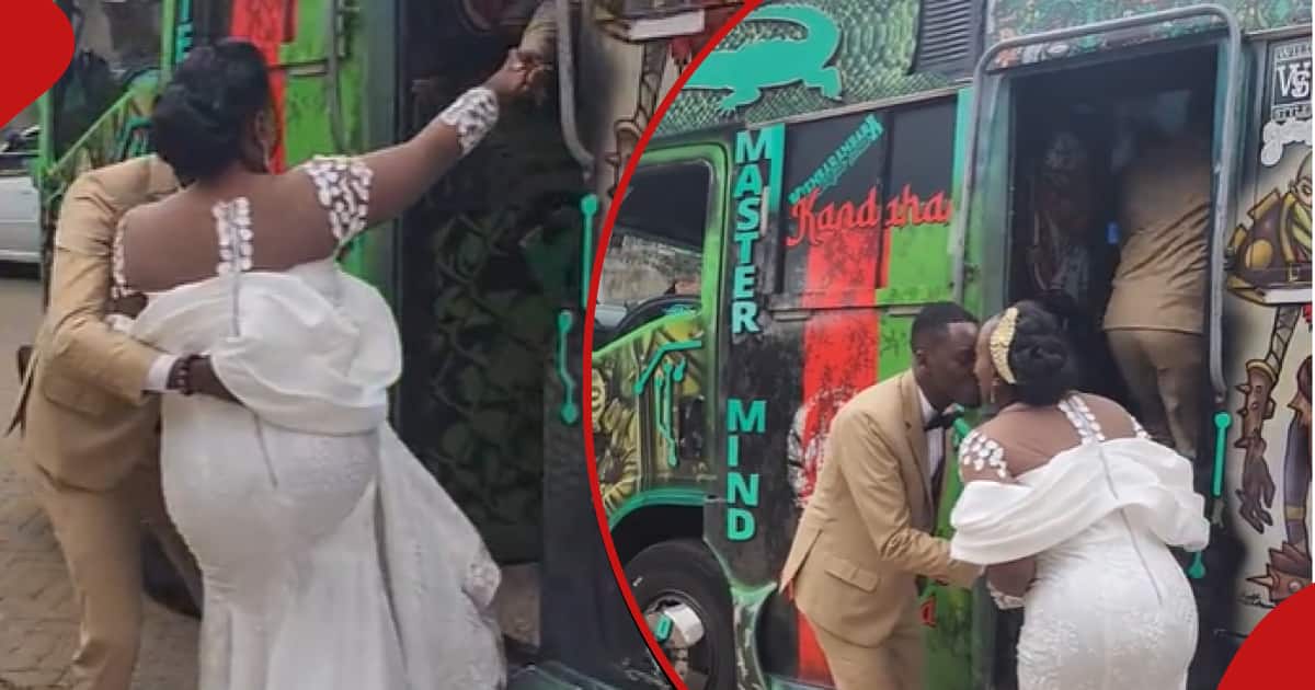 Pretty bride marries one month after her engagement, parties with her bridesmaids on a graffiti bus
