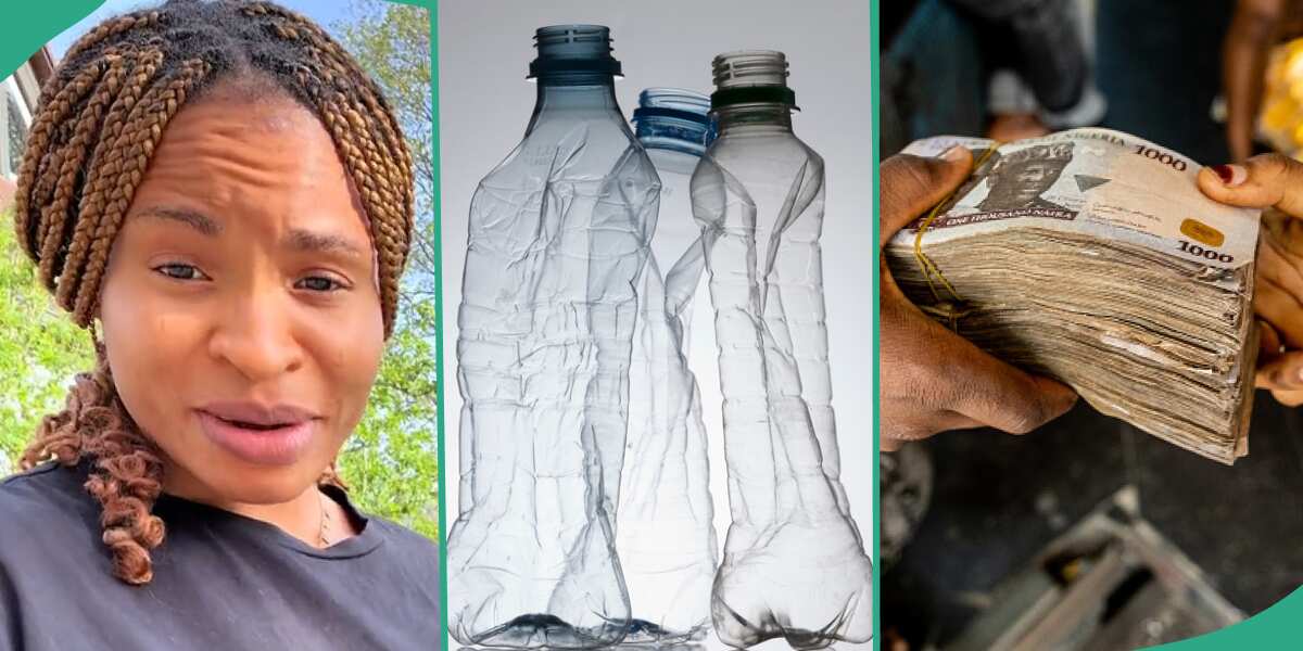 Lady living in Germany sells empty bottles of water.