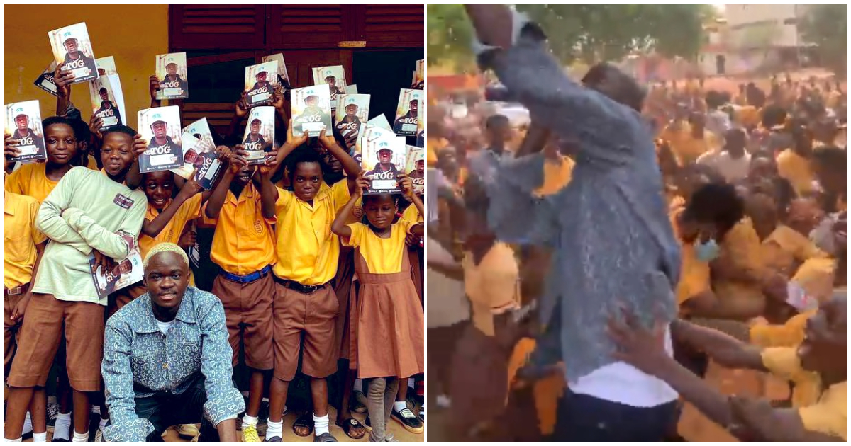 "So kind": Yaw Tog donates to schools, pupils mob him in a video