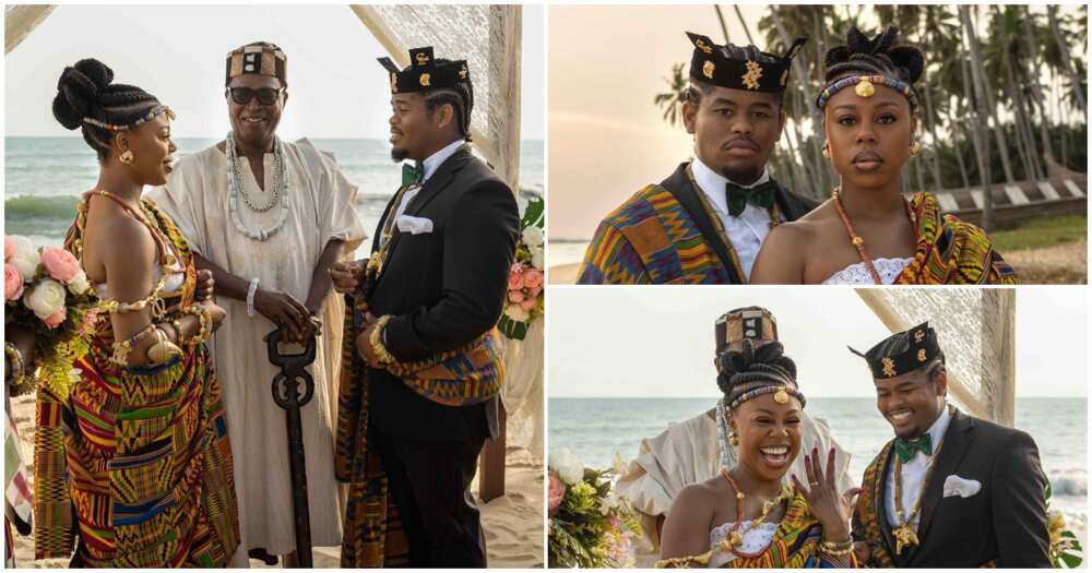 Snowfall TV Series: Wanda And Lee Rock Colourful Kente Outfits As They Pose With Ghanaian Actor David Dontoh
