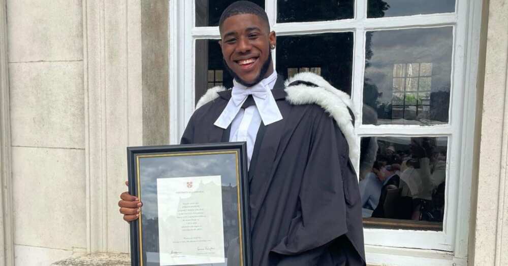 Young man graduates from University of Cambridge with first-class