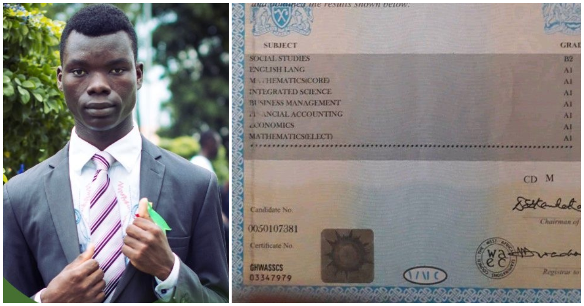 GH man who bagged 7As in WASCCE gets rejected by UG for getting a 'B' in social studies