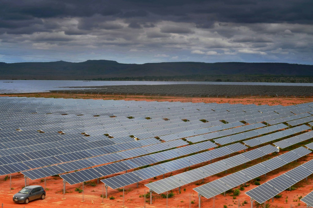 Solar panels in Pirapora, Minas Gerais state, in southeastern Brazil