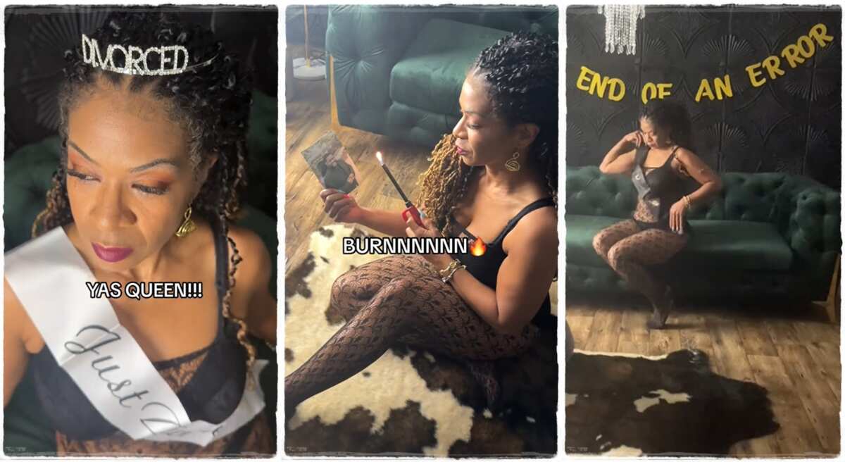 Photos of lady who got divorced and did a photoshoot.