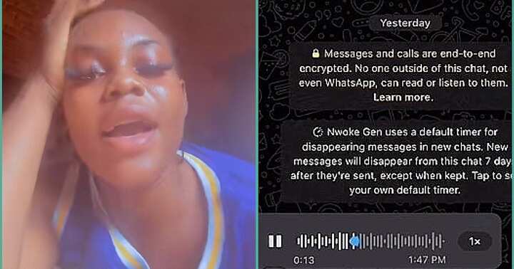 Lady receives hot voice note from neighbour after travelling without telling him