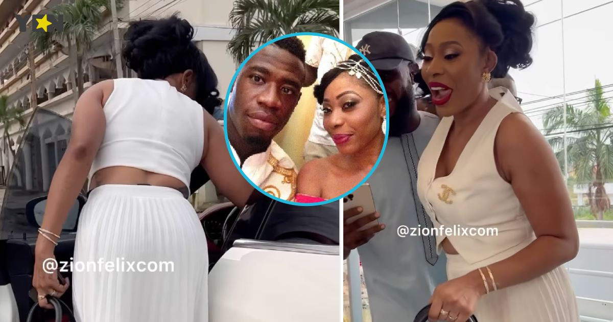 Former Black Stars player Afriyie Acquah's ex-wife who is married to Kennedy Agyapong slays in a white dress