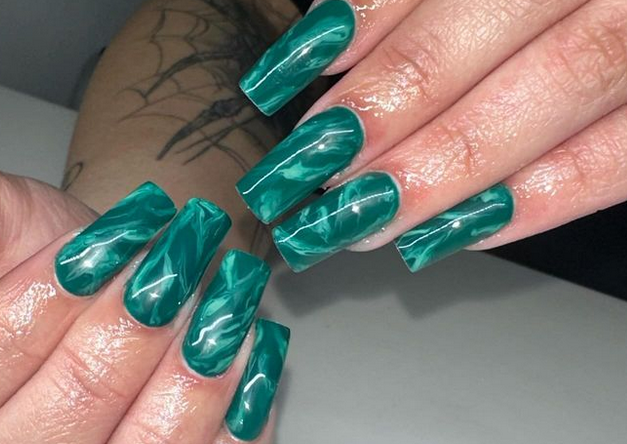 Jade marble nails