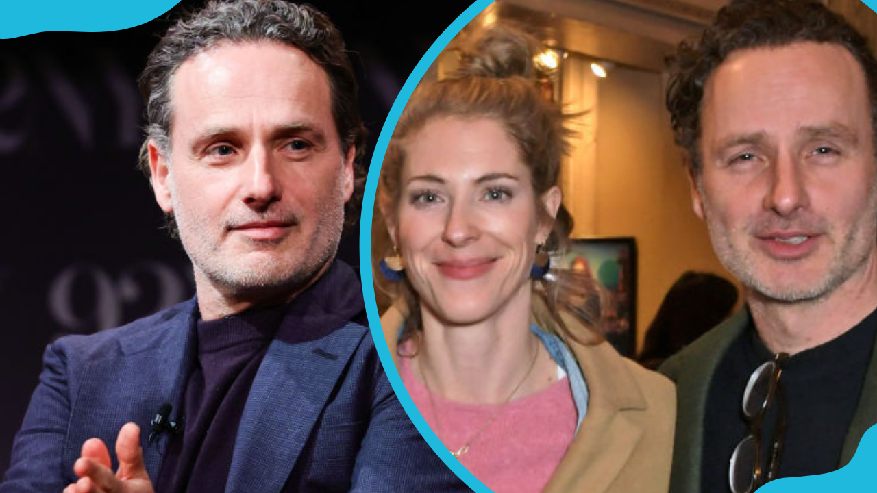 Andrew Lincoln at 92NY in February 2024 in New York City (L). The actor with his wife, Gael Anderson, at The Gielgud Theatre in London, England.