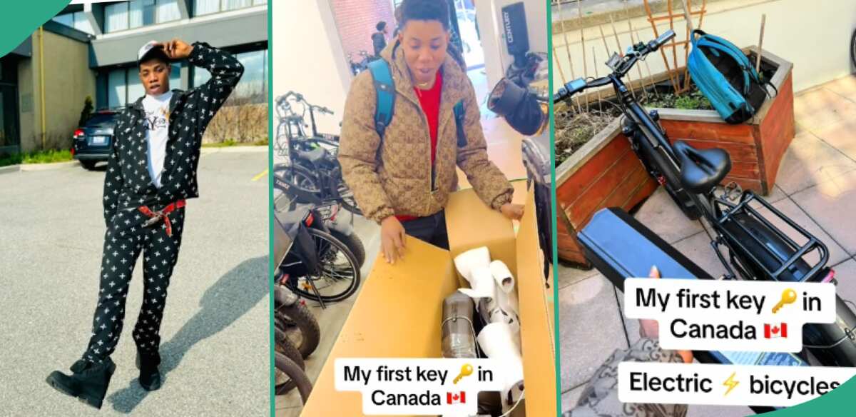 Man rejoices as he buys electric bicycle after moving to Canada, shows it off online