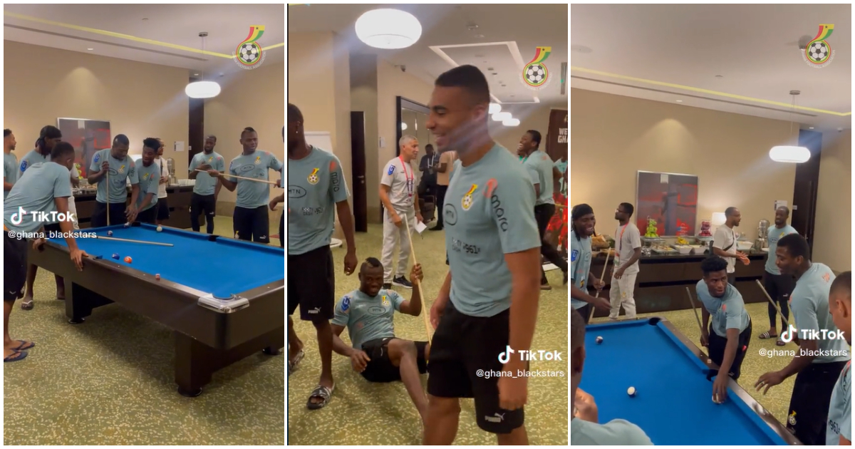 Black Stars speak Twi over a game of pool, video leaves many Ghanaians in awe