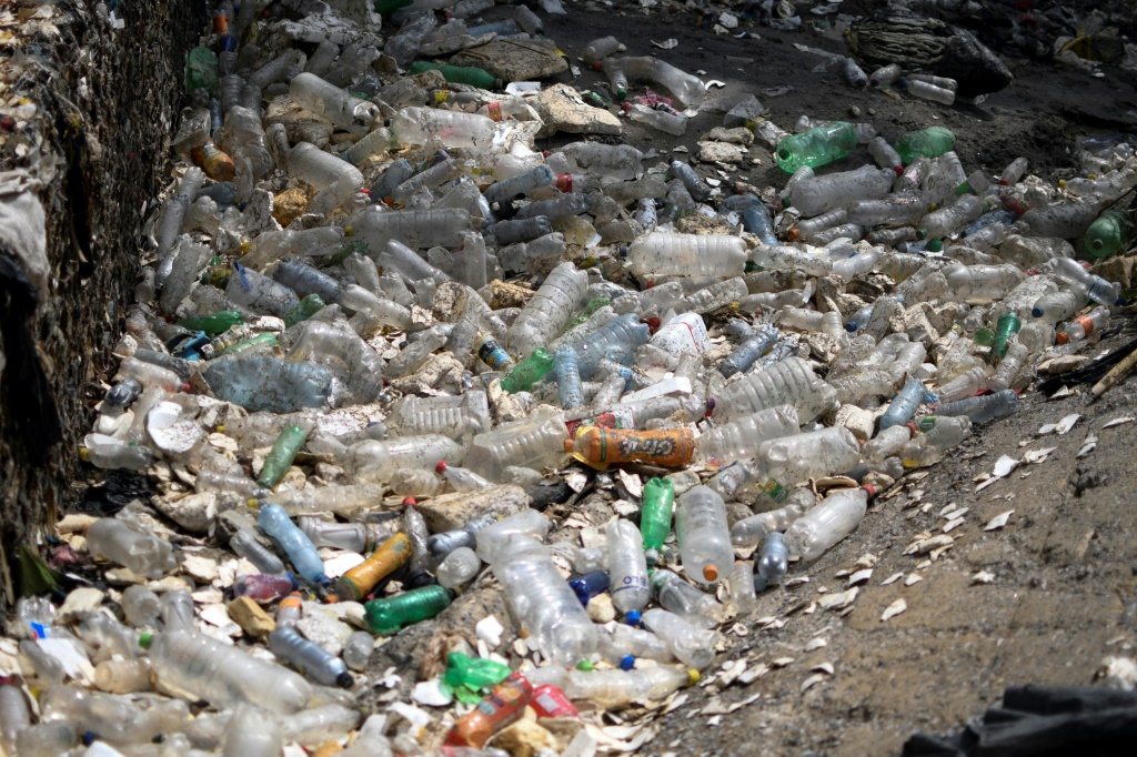 The Las Vacas River in Guatemala is choked by plastic pollution