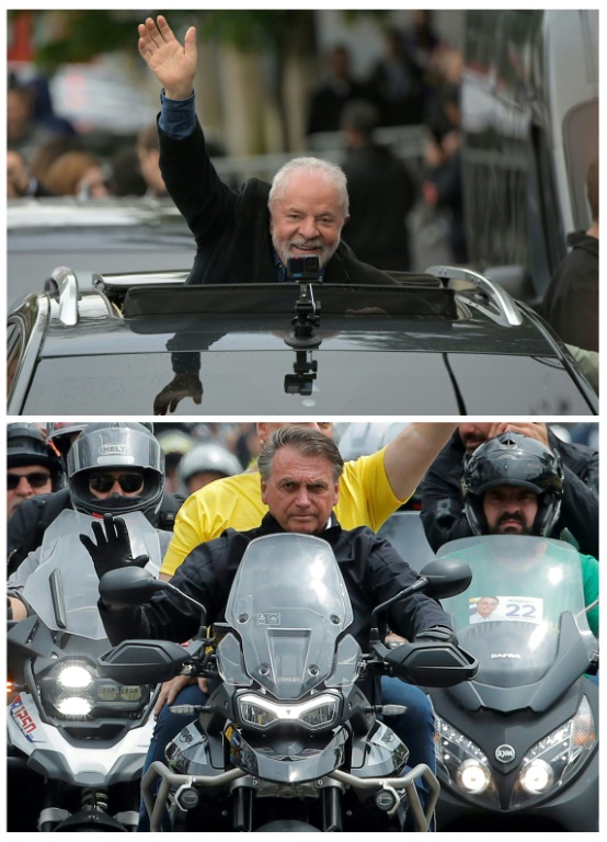 Lula (top) and Bolsonaro have been criss-crossing the country in a gruelling, hard-fought campaign