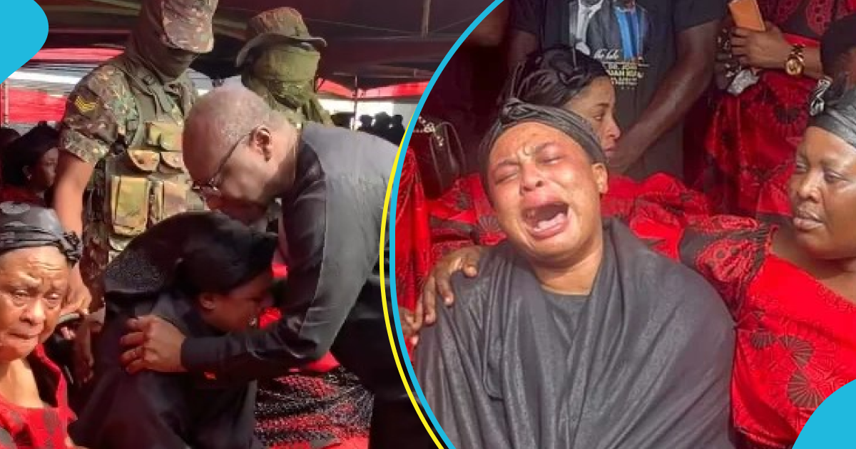 Lilian Kumah cries following husband John Kumah's death