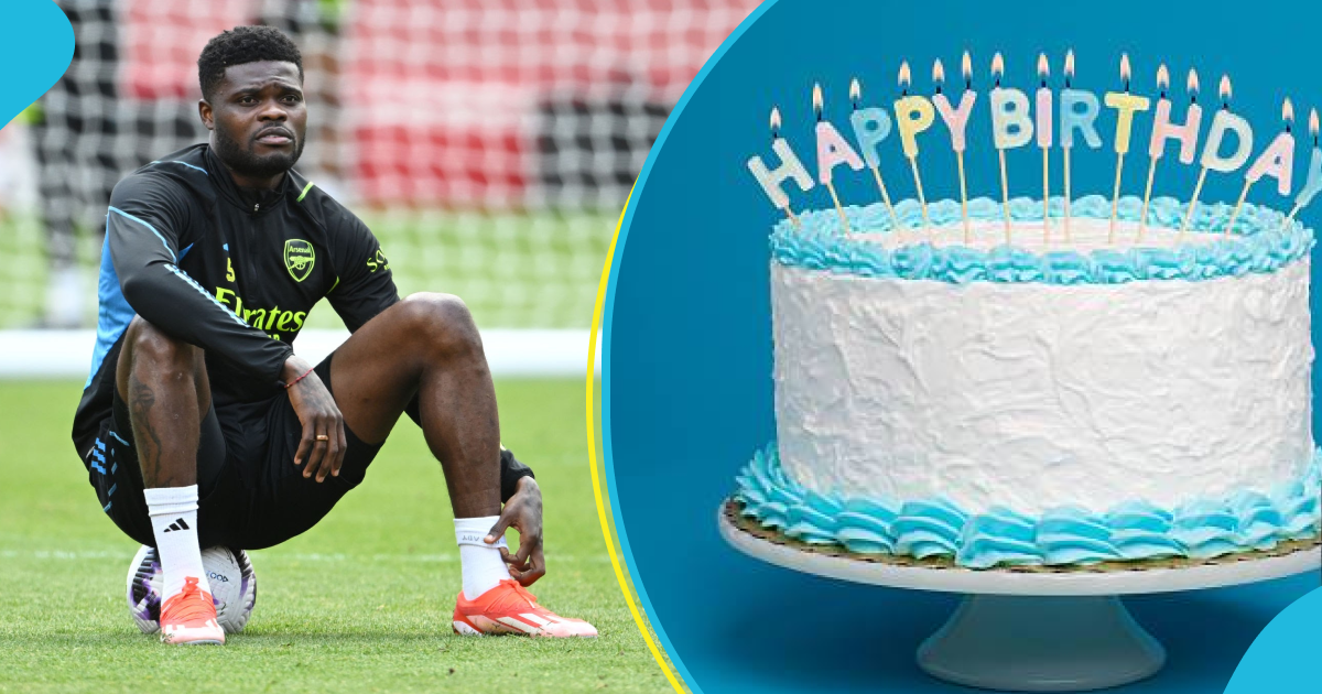 Thomas Partey: Ghanaian player cuts customised cake with sword on his birthday