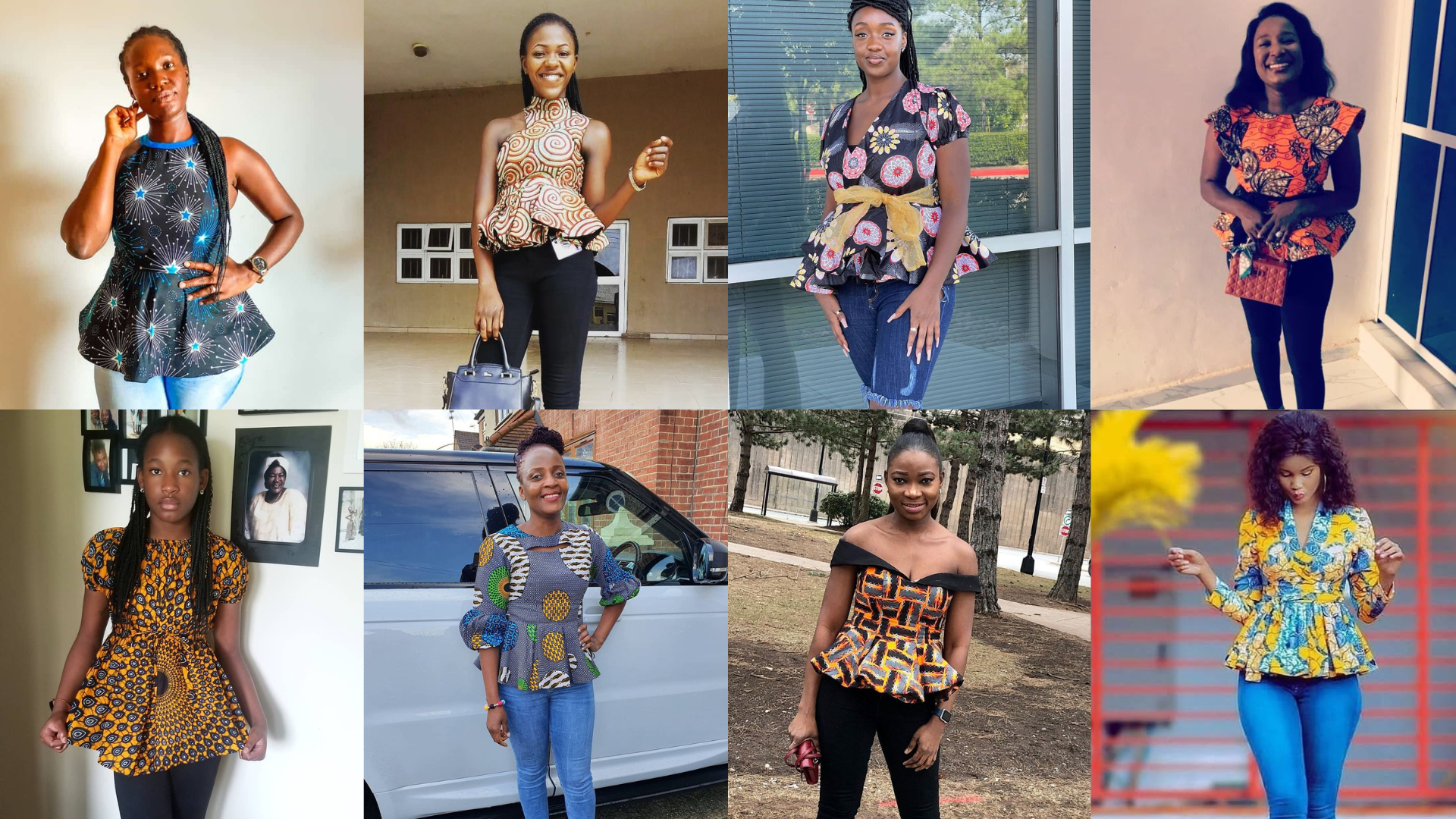 stylish african print tops with jeans for ladies
