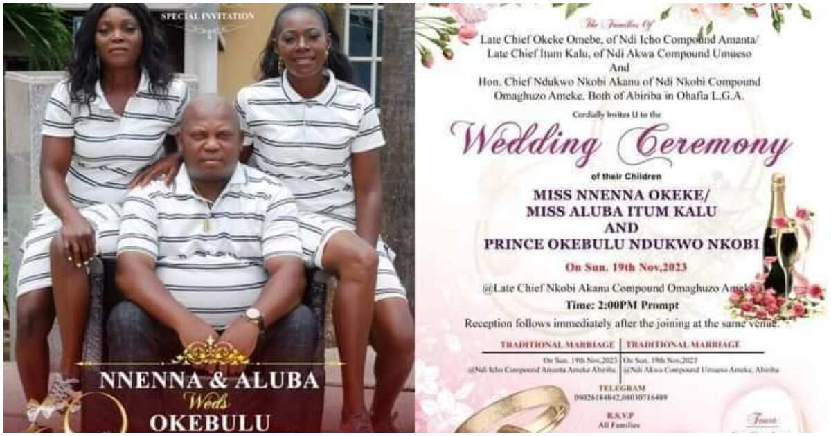 Prince Okebulu Ndukwo Nkobi, Abia man, traditional wedding, man to marry two women same day