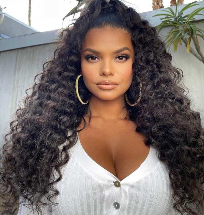 Half up half down hairstyles for black hair