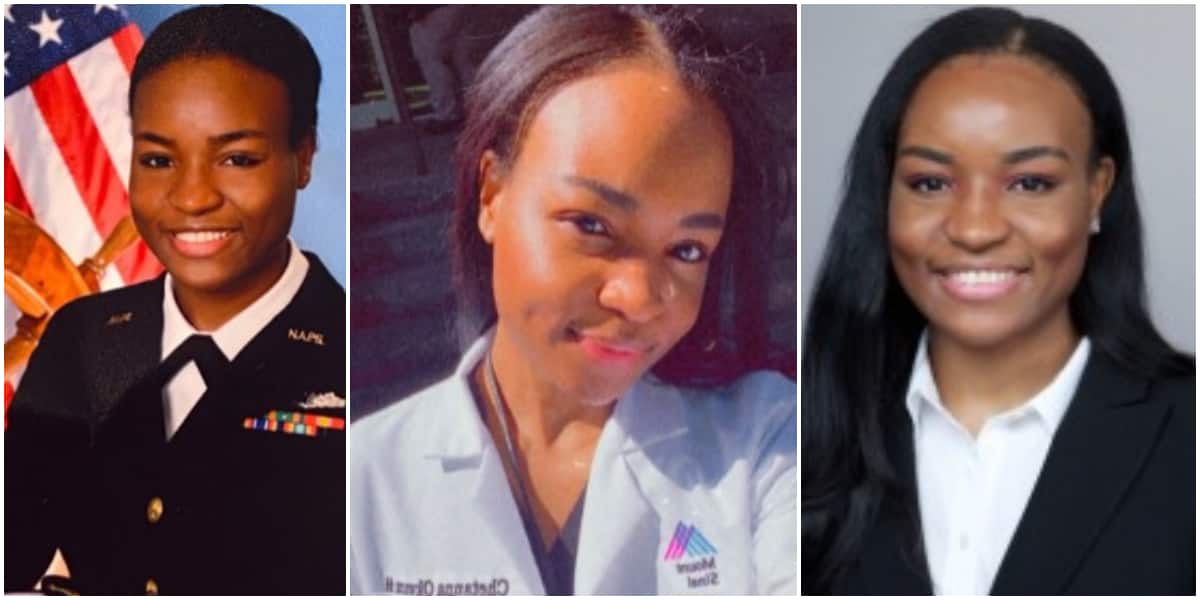 Reactions as Nigerian-American lady switches from working in US Navy to pursue a career in pharmacy