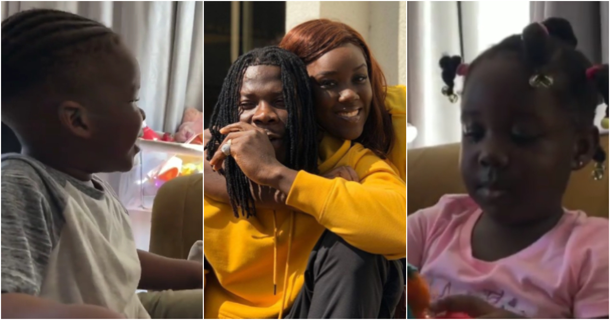 Stonebwoy's first daughter boldly orders her brother to stop after mum asked him to sing in a video