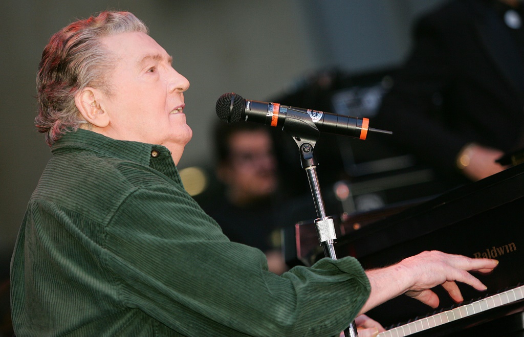 American music legend Jerry Lee Lewis -- seen here performing for fans in support of his album "Last Man Standing" in October 2006 in Hollywood -- was best known for his giant hit, "Great Balls of Fire"
