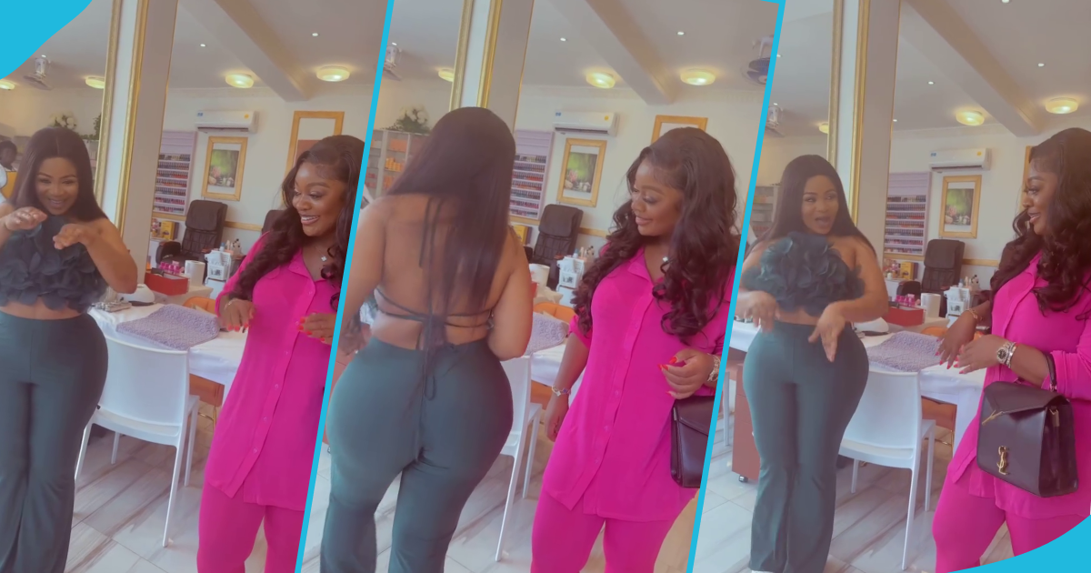 Kisa Gbekle teaches Jackie Appiah how to dance, lovely video melts many hearts