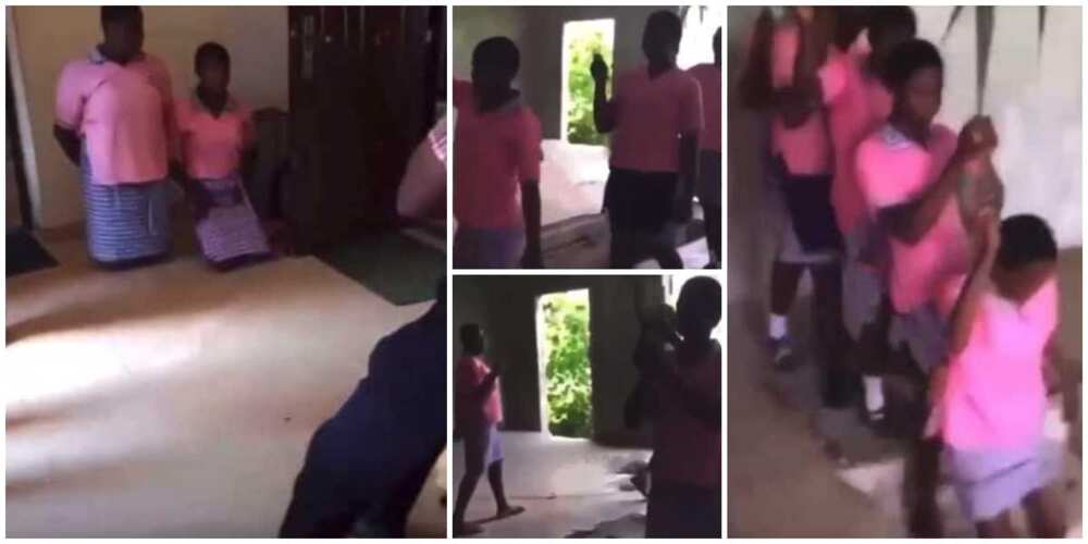 Teachers catch school girls doing 'Dorime' in uncompleted building, video goes viral