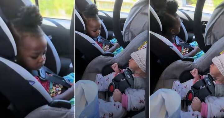 Little girl's reaction after seeing baby sister for the first time trends, wants baby returned